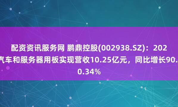 配资资讯服务网 鹏鼎控股(002938.SZ)：2024年汽车和服务器用板实现营收10.25亿元，同比增长90.34%