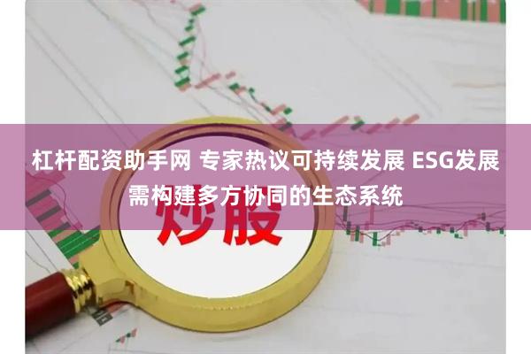 杠杆配资助手网 专家热议可持续发展 ESG发展需构建多方协同的生态系统