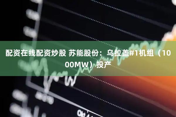 配资在线配资炒股 苏能股份：乌拉盖#1机组（1000MW）投产