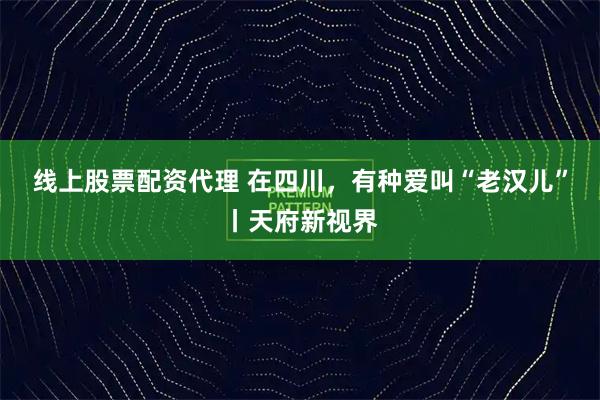 线上股票配资代理 在四川，有种爱叫“老汉儿”丨天府新视界