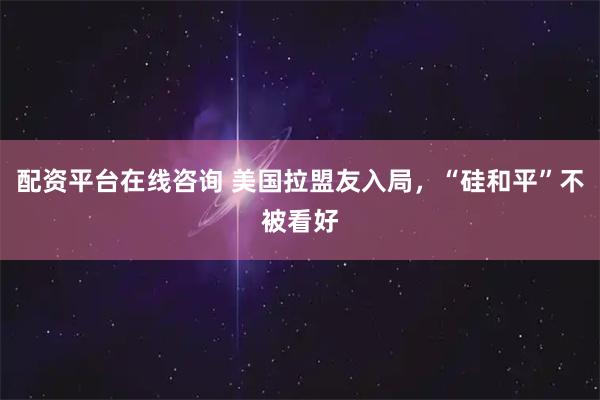 配资平台在线咨询 美国拉盟友入局，“硅和平”不被看好